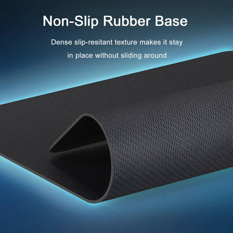 Close-up of XL Large Gaming Mouse Pad With Ultra Smooth Surface And Non Slip Rubber Base, showcasing non-slip texture.