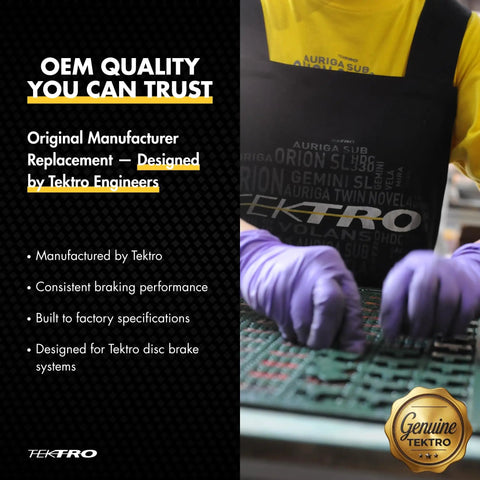 Tektro engineer working on Performance Semi Metallic 4 Piston Bicycle Brake Pads Set For All 4 Piston Calipers with spring.