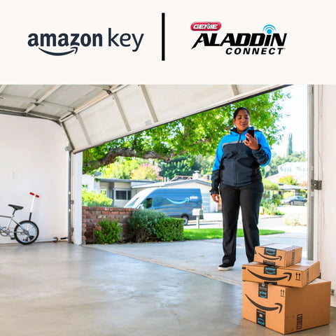 WiFi Enabled Smartphone Garage Door Controller Lets You Monitor Open And Close Your Door, delivery person with packages