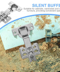 Soft Closing Frameless Cabinet Hinges Two Pack For Replacement Doors With Hydraulic Slow Close Hidden Damping Clean Modern Look Cold Rolled Steel Construction For Kitchen And Wardrobe Installations VillCase