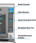 Close-up of VersaCooler II Combo ADA Electronic Bottle Filler And Filtered Refrigerated Drinking Fountain with touch-free features.