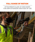 Worker using Heavy Duty Sling Style Barcode Scanner Harness With Tether Lanyard Keeps Your Scanner Close And Grab And Go Ready