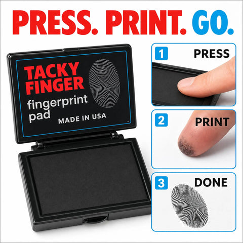Top Shelf Premium Inkless Fingerprint Tacky Sheets For Notary And Legal Forms Black 4 Pack with step-by-step printing instructions.