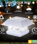 Solar Post Cap Lights For 4x4 Posts 12 Pack Outdoor LED White Waterproof Post Caps For Fence Deck Garden And Landscaping