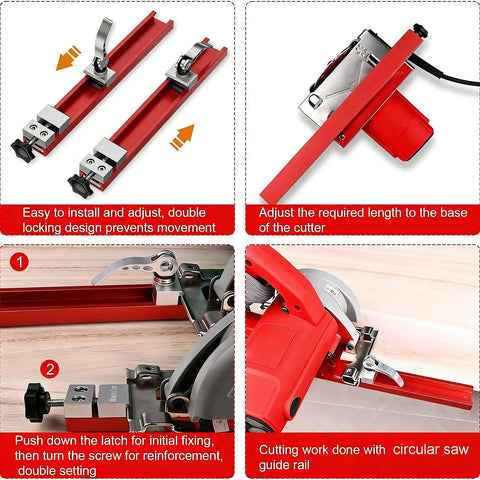 Pro Grade Circular Saw Guide Rail For 12 Inch Saw Base Aluminum Alloy Precision Base Guide Adjustable Cutting Machine Guide