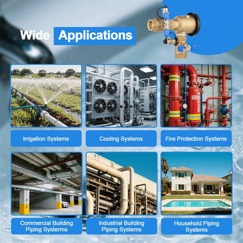 YEE 3/4 in brass pressure vacuum breaker backflow preventer for irrigation systems, anti-siphon, 400 PSI