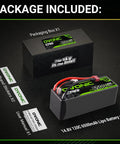 Package of 4S 14.8V 6500mAh RC LiPo Battery 120C With T Plug Deans Connector For RC Cars Trucks Boats Planes Drones Helicopters And FPV Hobbyists Pack Of 2.