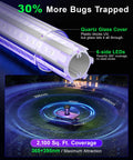 High Power LED Bug Zapper For Outdoor And Indoor Use 4200V Electric Fly Trap displaying coverage and quartz glass cover