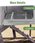 Mobile Chicken Coop With Run Wheels And Waterproof Cover interior showing sleeping perches and non-slip ramp for poultry access