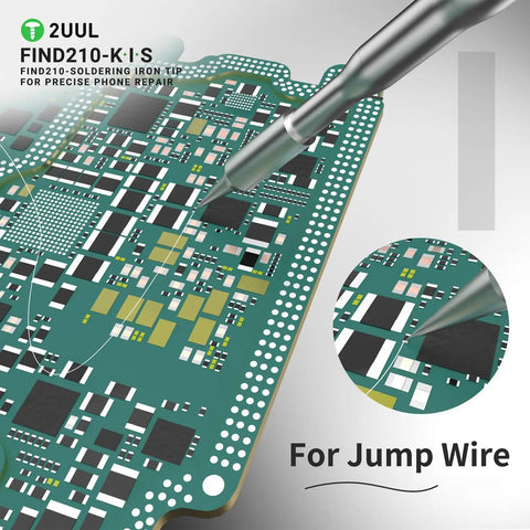 Durable Soldering Iron Tip For Precision Electronics Assembly And Education Pro Grade Soldering Head For Tight Spots Smartphone Tablet Repair and PCB jump wire close-up