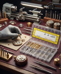 Watchmaker using Stainless Steel Watch Stem Extender And Crowns Repair Kit With Box For Watch Makers And Repair Pros Durable Parts For Quick Easy Repairs And Long Lasting Performance