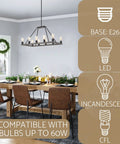 Farmhouse Kitchen Island Light With Ten Lights Rectangular Tapered Open Frame In Gray Oak Finish Rustic Modern Pendant Fixture For Big Kitchen Islands Industrial Style Chandelier That Brings Warm Bright Glow over a dining table.