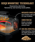 Inside view of integrated smoke box and wood pellets in Woodfire Pro Connect Deluxe XL Backyard Grill and Smoker With Bluetooth App Control