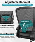 Adjustable backrest with lumbar support on All Day Comfort Ergonomic Office Chair With Breathable Mesh, Black