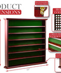 Mahogany Golf Ball Display Cabinet With Green Felt Backing And Brass Golfer Emblem Wall Mounted Display For Up To 49 Golf Balls