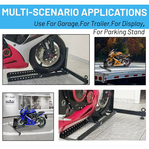 Beefy 1800 Lbs Heavy Duty Motorcycle Wheel Chock Stand Upright Fits 15 To 22 Inch Wheels 3 To 5 Inch Tire Width Adjustable Front