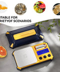 Pocket Gram Scale 300g x 0.01g High Precision Digital Scale for Jewelry and Powders with backlit display and case on a table.