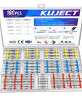 160-Piece Solder Seal Wire Connectors Kit Waterproof Solderless Crimpless Heat Shrink Butt Terminals Insulated Electrical Splices