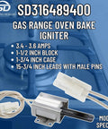 Model Specific Gas Range Oven Bake Igniter Replacement For 316489400 And 316428500 Fits Select Gas Ovens