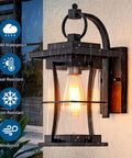 Matte Black Outdoor Wall Light Fixture For Patio And Front Porch Built To Last with Waterproof, Durable Glass Housing