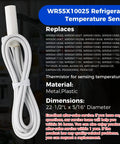 Upgraded Refrigerator Defrost Heater Kit With Built in Temperature Sensor For DIY Friendly Install And High Limit Thermostat For GE General Electric Kenmore Replace WR51X10055 WR55X10025 WR50X10068 Romalon white temperature sensor, 22-1/2 in cable