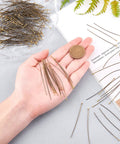 Antique Bronze Brass Ball Head Pins, 21 Gauge, 60mm Length, About 235 Pcs For Jewelry Beading And Dangle Earring Making, Smooth Finish Headpins, High Quality Brass Findings For DIY Crafts on hand