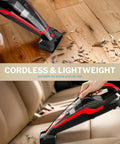 Pet Hair Handheld Vacuum Cordless With Rechargeable Battery Motorized Brush And Reusable Filters Multi Attachments For Carpet Couch And Stairs Car And Home Cleaning Red