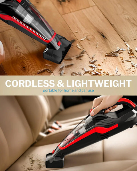 Pet Hair Handheld Vacuum Cordless With Rechargeable Battery Motorized Brush And Reusable Filters Multi Attachments For Carpet Couch And Stairs Car And Home Cleaning Red