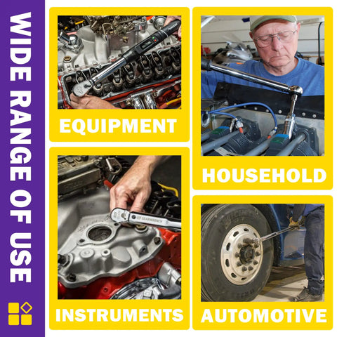 Wide range of use for Heavy Duty Bolt Extractor Kit Pro Grade With Half Inch Drive Lug Nut Remover Tools in various settings.