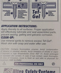 Instruction label for Tef Gel TG T Heavy Duty Corrosion Eliminator And Anti Seize Lubricant For Marine And Industrial Use Prevents Pitting And Galling While Providing Lasting Protection On Bolts Fasteners And Metal Surfaces 8 Lb And 1 Gallon Size Food Grade Certified.