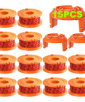 15 Pack Trimmer Spool Line Replacement For Weed Eater String Trimmers 0.065 Inch Refills Fits WG Series Models 12 Spools And 3 Caps Easy Install Durable Performance For Fast Lawn Edging