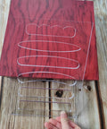 Top Shelf 6 In 1 Board Handle Router Template For Woodworking Pros Premium Clear Acrylic on a wooden table, showing different handle sizes.