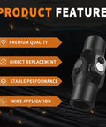Image of a Three Quarter Inch Round Steering Universal Joint Black 96mm Single U Joint Shaft with smooth round ends