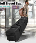 Traveler towing Soft Sided Golf Travel Bag With Wheels Built Tough With 600D Polyester Oxford Wear Resistant Zipper Universal Size