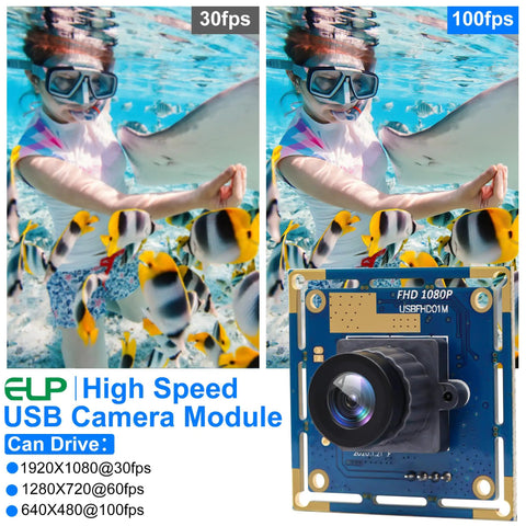 Rock Solid 1080P USB Security Camera Module With Wide Angle Lens And Killer Low Light Setup Smooth 30FPS showing underwater scenes.