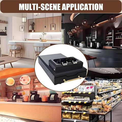 Heavy Duty Electric Espresso Knock Box With Automatic Puck Extractor in a cafe setting, showing multi-scene application.