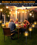 Mini Solar Torch Lights With Flickering Flame Upgraded 12 LED Outdoor Waterproof Tiki Torches lighting garden gathering