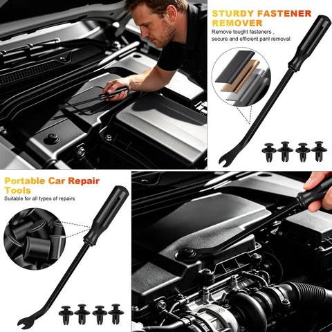 10 Piece Auto Trim Removal Tool Kit With Plastic Pry Tools And Clip Pliers For Car Panels Dash Door Clips And Upholstery