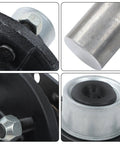 Close-up of Two Pack Preassembled Trailer Hub Kit With 84 Flange Spindle 5 On 4.5 Inch Bolt Pattern Pre Lubricated