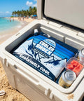 Giant Reusable Ice Packs For Large Coolers, 14X10 Inch Leakproof Freezer Blocks in a cooler keeping drinks cold on the beach.