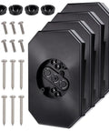 4 Pack Siding Mounting Blocks For Lights Kit Durable Plastic Light Mount Brackets For Easy Exterior Install Weatherproof And Versatile Siding Block Set, black with screws