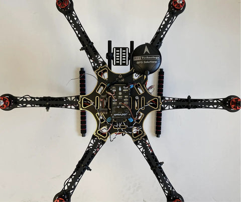 Top view of drone featuring Plug And Play DIY GPS Module With Mount For Pixhawk Flight Controller With Built In Compass