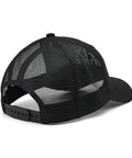 Back view of black 'I Fix Stuff And I Know Things Dad Hat - 3D Embroidered Cotton Baseball Cap For Men' with mesh panel and adjustable strap.