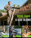 Cordless Leaf Blower With 680 CFM, 2x 4.0Ah Batteries And Charger, used for leaves, snow, car drying, and dust removal.
