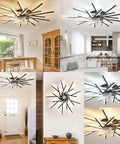 Cool Low Profile Ceiling Fan With Dimmable Light, Black Flush Mount, Modern Minimalist Design, displayed in various rooms