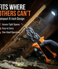 User cutting a nail in a tight space using 8 Inch Mini Bolt Cutters Heavy Duty CrMo Wire And Fence Cutter For Chain Link Nails Wire And Hooks Pro And DIY Ready Compact Hook Cutter You Can Take Anywhere For Precise Cutting On The Go, illuminated by a headlamp.