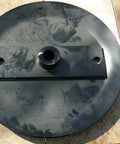 Beefed Up Stump Jumper Attachment For 40HP Mowers With 13.5 Inch Bolt Hole Centers, 22.5 Inch Diameter, 1.75 Inch Tall Pan, Heavy Duty 3/4 X 3 Inch Mount, 1/8 Inch Dished Pan, Ready Bolt Hub Weld