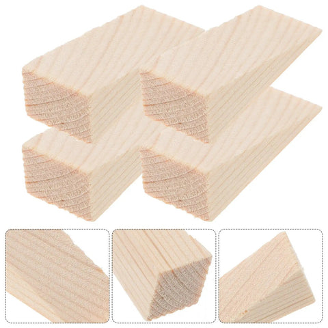 Heavy Duty Wooden Door Stop Wedges Set Of Five Triangular Door Holders For Home And Office Protect Floors From Scratches On Carpet Wood Tile