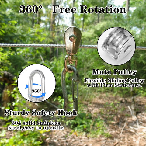 4 Pack M20 Lifting Single Pulley Block With 304 Stainless Steel Construction featuring crane swivel hook on cable