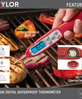 Person using Instant Read Digital Meat Thermometer For GLP-1 Meal Prep, Waterproof Kitchen Probe for chicken on grill